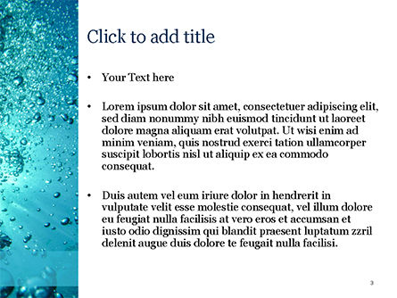 Modèle PowerPoint de sous les bulles d'eau, Diapositive 3, 15581, Nature / Environnement — PoweredTemplate.com