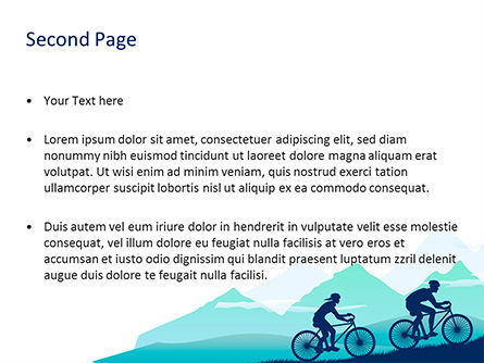 Mountain Travel on Bicycle PowerPoint Template, Slide 2, 15582, Sports — PoweredTemplate.com
