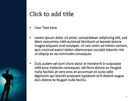 Silhouette of Superman PowerPoint Template, Slide 3, 15583, People — PoweredTemplate.com