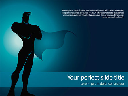 Silhouette of Superman PowerPoint Template, PowerPoint Template, 15583, People — PoweredTemplate.com