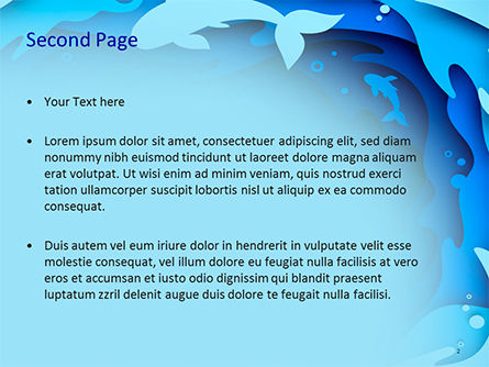 Ocean Paper Cut Style PowerPoint Template, Slide 2, 15585, Nature & Environment — PoweredTemplate.com