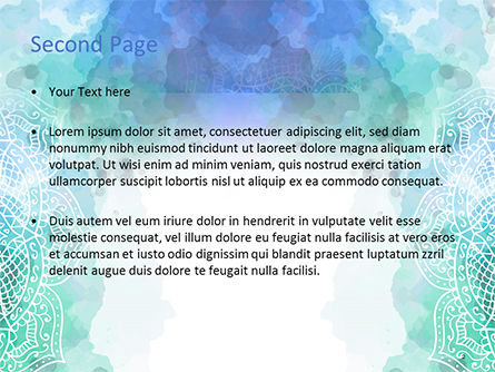Blue Mandala Flower Presentation Template, Slide 2, 15592, Abstract/Textures — PoweredTemplate.com