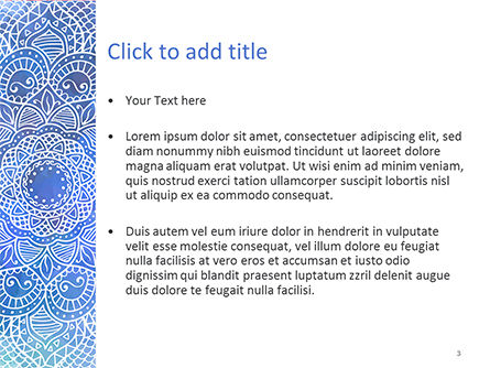 Blue Mandala Flower Presentation Template, Slide 3, 15592, Abstract/Textures — PoweredTemplate.com