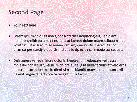 Modello PowerPoint - Modello di presentazione fiore mandala rosa e blu, Slide 2, 15594, Astratto/Texture — PoweredTemplate.com