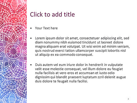 Pink and Blue Mandala Flower Presentation Template, Slide 3, 15594, Abstract/Textures — PoweredTemplate.com