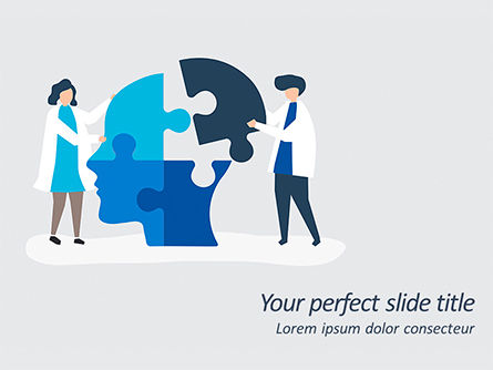 People Connecting Jigsaw Pieces of a Head Together PowerPoint Template, PowerPoint Template, 15598, Education & Training — PoweredTemplate.com