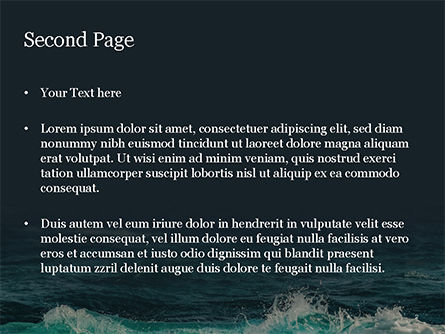 파워포인트 템플릿 - 성난 바다 파도, 슬라이드 2, 15603, 자연 및 환경 — PoweredTemplate.com