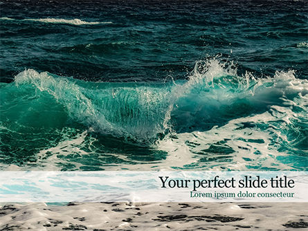 荒れ狂う海の波 - PowerPointテンプレート, PowerPointテンプレート, 15603, 自然＆環境 — PoweredTemplate.com