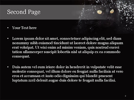 美しい黒い猫 - PowerPointテンプレート, スライド 2, 15604, 一般 — PoweredTemplate.com
