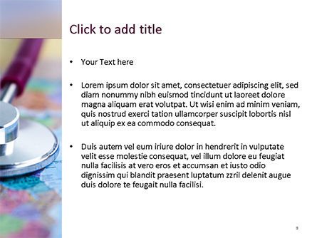 Stethoskop auf afrika-karte PowerPoint Vorlage, Folie 3, 15610, Medizin — PoweredTemplate.com