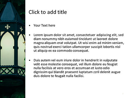 Modèle PowerPoint de lanterne sur mur couvert de lierre, Diapositive 3, 15620, Général — PoweredTemplate.com