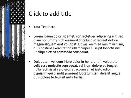 Thin Blue Line American Flag PowerPoint Template, Slide 3, 15621, Military — PoweredTemplate.com