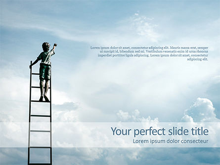 Reach the Sky PowerPoint Template, PowerPoint Template, 15635, Business Concepts — PoweredTemplate.com