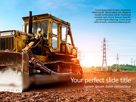 Old Bulldoze PowerPoint Template, PowerPoint Template, 15648, Cars and Transportation — PoweredTemplate.com