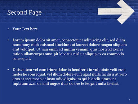 Modello PowerPoint - Segnale di direzione della freccia dipinto sulla parete blu, Slide 2, 15652, Concetti del Lavoro — PoweredTemplate.com