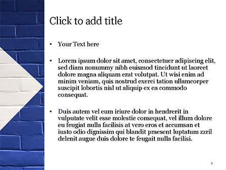 Modelo do PowerPoint - sinal de sentido da seta pintado na parede azul, Deslizar 3, 15652, Conceitos de Negócios — PoweredTemplate.com