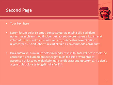 女性の身に着けているvrヘッドセット - PowerPointテンプレート, スライド 2, 15655, Art & Entertainment — PoweredTemplate.com