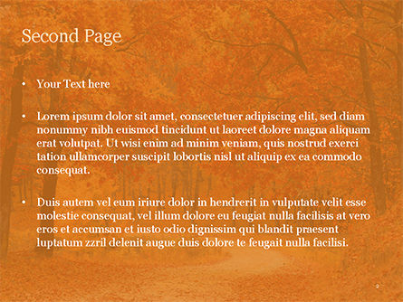 Beautiful Autumn Forest PowerPoint Template, Slide 2, 15660, Nature & Environment — PoweredTemplate.com