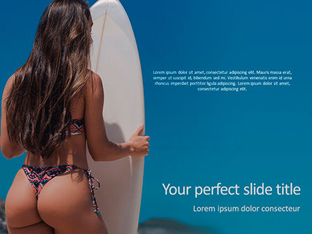 Girl Surfer PowerPoint Template, Free PowerPoint Template, 15664, Sports — PoweredTemplate.com