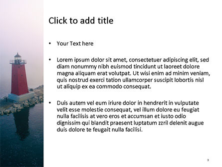 Manistique East Breakwater Light PowerPoint Template, Slide 3, 15670, Nature & Environment — PoweredTemplate.com