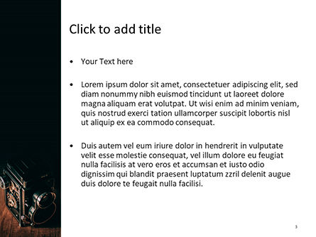 Modèle PowerPoint de vieux appareil photo vintage, Diapositive 3, 15679, Sciences / Technologie — PoweredTemplate.com