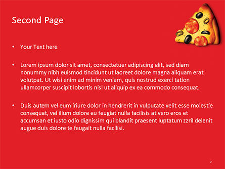 Plantilla de PowerPoint - pedazo de pizza, Diapositiva 2, 15687, Food & Beverage — PoweredTemplate.com