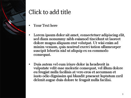 一辆黑色汽车的一部分PowerPoint模板, 幻灯片 3, 15688, 汽车和运输 — PoweredTemplate.com