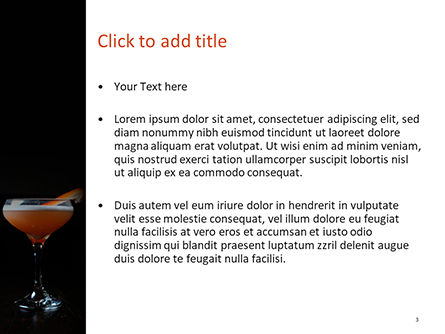Cocktail with Orange PowerPoint Template, Slide 3, 15699, Food & Beverage — PoweredTemplate.com