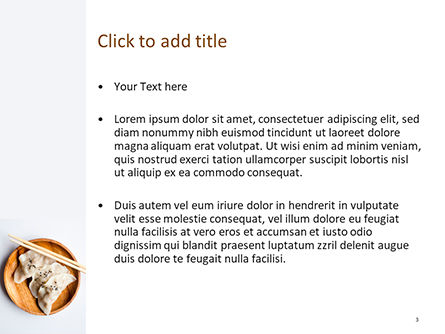 Modèle PowerPoint de boulettes de gyoza japonais, Diapositive 3, 15701, Food & Beverage — PoweredTemplate.com