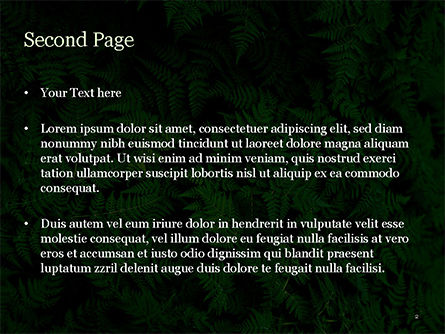 파워포인트 템플릿 - 고사리 잎, 슬라이드 2, 15703, 자연 및 환경 — PoweredTemplate.com