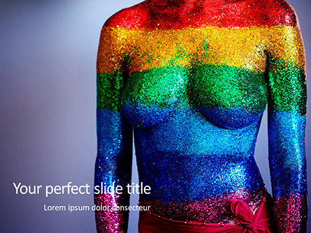 Woman Body in Colored Glitter PowerPoint Template, PowerPoint Template, 15712, People — PoweredTemplate.com