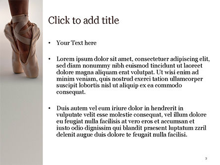 Person in Ballet Shoes PowerPoint Template, Slide 3, 15723, Art & Entertainment — PoweredTemplate.com