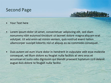 Beautiful Beach with Palm Trees PowerPoint Template, Slide 2, 15724, Nature & Environment — PoweredTemplate.com