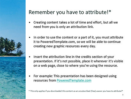 Beautiful Beach with Palm Trees PowerPoint Template, Slide 3, 15724, Nature & Environment — PoweredTemplate.com