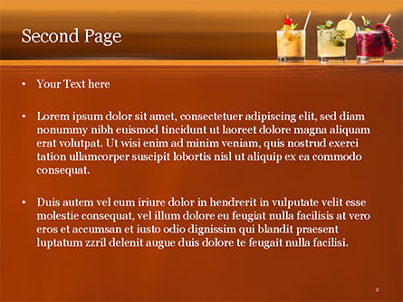 Three Tropical Cocktails PowerPoint Template, Slide 2, 15733, Food & Beverage — PoweredTemplate.com