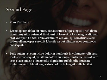 Templat PowerPoint Close-up Senyum Wanita Cantik, Slide 2, 15734, Manusia — PoweredTemplate.com