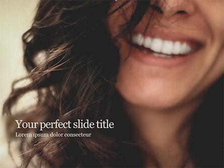 Close-up Beautiful Female Smile PowerPoint Template, PowerPoint Template, 15734, People — PoweredTemplate.com
