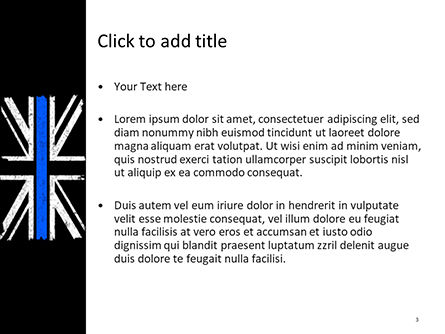 細いブルーラインブリティッシュフラグ - 無料PowerPointテンプレート, スライド 3, 15740, 軍事 — PoweredTemplate.com
