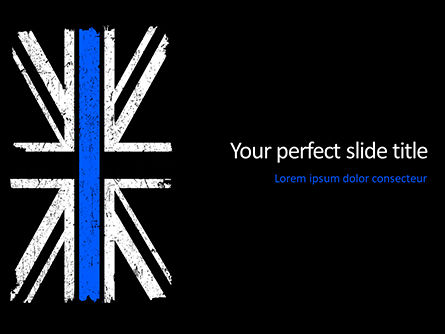 Plantilla de PowerPoint gratis - bandera británica delgada línea azul, Gratis Plantilla de PowerPoint, 15740, Militar — PoweredTemplate.com