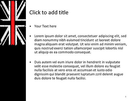 細い赤線イギリス国旗 - PowerPointテンプレート, スライド 3, 15741, 軍事 — PoweredTemplate.com