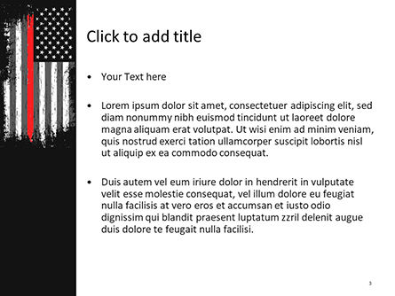 Thin Red Line USA Flag PowerPoint Template, Slide 3, 15742, Military — PoweredTemplate.com