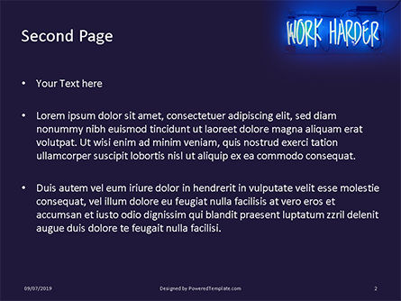 Templat PowerPoint Bekerja Lebih Keras, Slide 2, 15746, Education & Training — PoweredTemplate.com