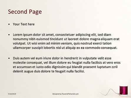 Reel with Burgundy Silk Thread PowerPoint Template, Slide 2, 15752, Careers/Industry — PoweredTemplate.com