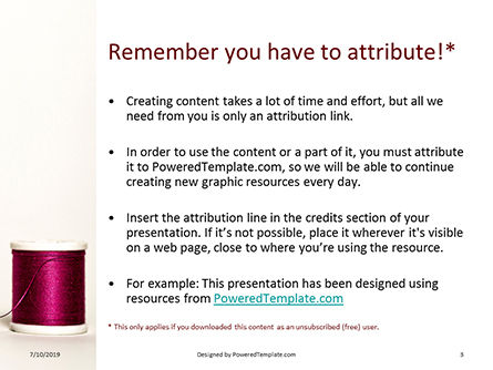 Reel with Burgundy Silk Thread PowerPoint Template, Slide 3, 15752, Careers/Industry — PoweredTemplate.com