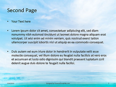 파워포인트 템플릿 - 벌거 벗은 젊은 여자가 바다에 들어서 라, 슬라이드 2, 15774, 사람들 — PoweredTemplate.com