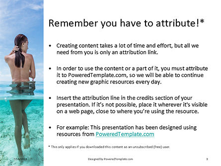 Plantilla de PowerPoint - joven desnuda entra en el océano, Diapositiva 3, 15774, Pessoas — PoweredTemplate.com