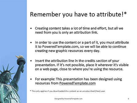 ニューヨーク市の自由の女神像 - PowerPointテンプレート, スライド 3, 15776, アメリカ — PoweredTemplate.com