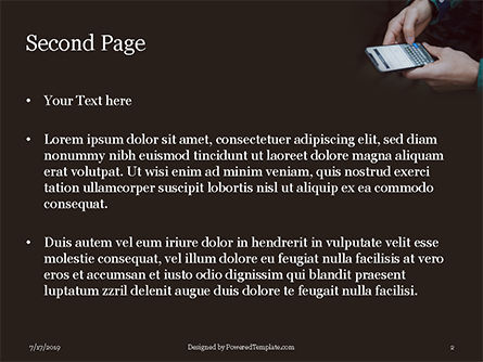 파워포인트 템플릿 - 스마트 폰으로 문자 메시지 및 문자를 입력하는 사람, 슬라이드 2, 15781, 기술 및 과학 — PoweredTemplate.com