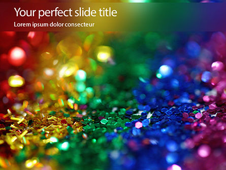 Whimsical and Colorful Rainbow Glitter Presentation, Free PowerPoint Template, 15784, Art & Entertainment — PoweredTemplate.com