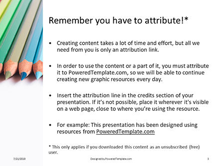 Modello PowerPoint - Matite colorate pastello disposte in linea, Slide 3, 15793, Education & Training — PoweredTemplate.com